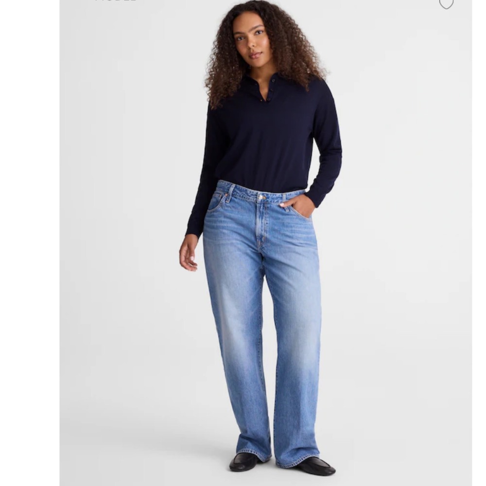 Madewell The Curvy Low-Rise Loose Jean in Midvale Wash NZ116 Blue 33 NEW